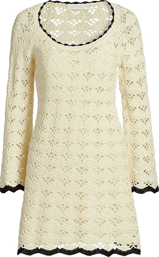 Zimmermann Women's Rhiannon Crochet Minidress - Cream Black - Size 2