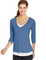 Thumbnail for your product : Style&Co. Petite Two-Tone Layered Tee