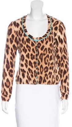 Blumarine Leopard Print Button-Up Cardigan