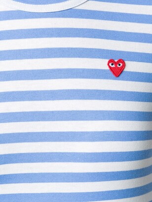 Comme des Garçons PLAY heart logo striped T-shirt