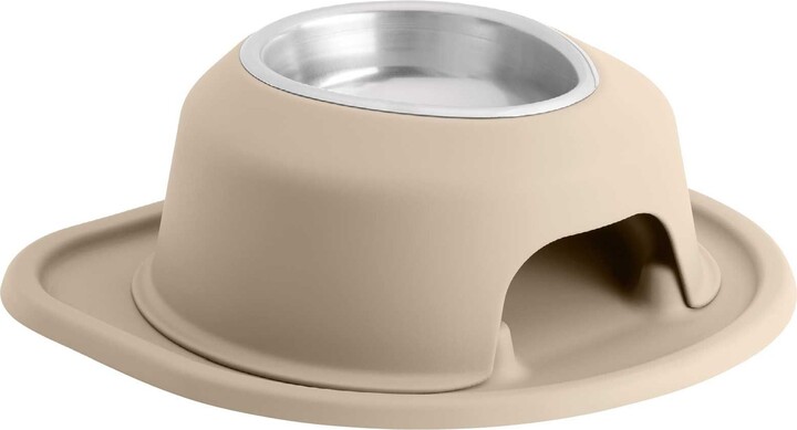 WeatherTech WeatherTechSingle High Stainless Steel Cat & Dog Pet Feeding System, Tan, 16-oz/4-in