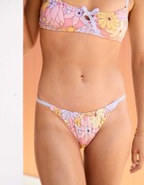 Thumbnail for your product : aerie Printed Ruched Cheekiest Bikini Bottom
