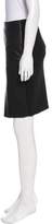 Thumbnail for your product : Alice + Olivia Leather-Accented Knee-Length Skirt