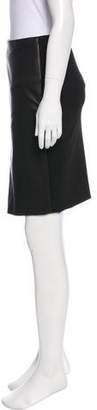 Alice + Olivia Leather-Accented Knee-Length Skirt