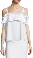 Thumbnail for your product : Maiyet Tiered-Ruffle Cold-Shoulder Top