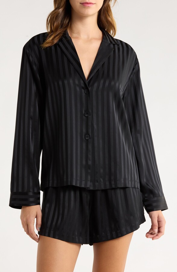 Lunya Stripe Washable Silk Button-Up Short Pajamas