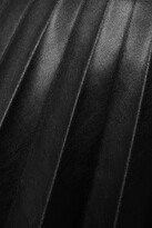Thumbnail for your product : Peter Do Paneled Pleated Vegan Leather And Satin-crepe Maxi Skirt - Black