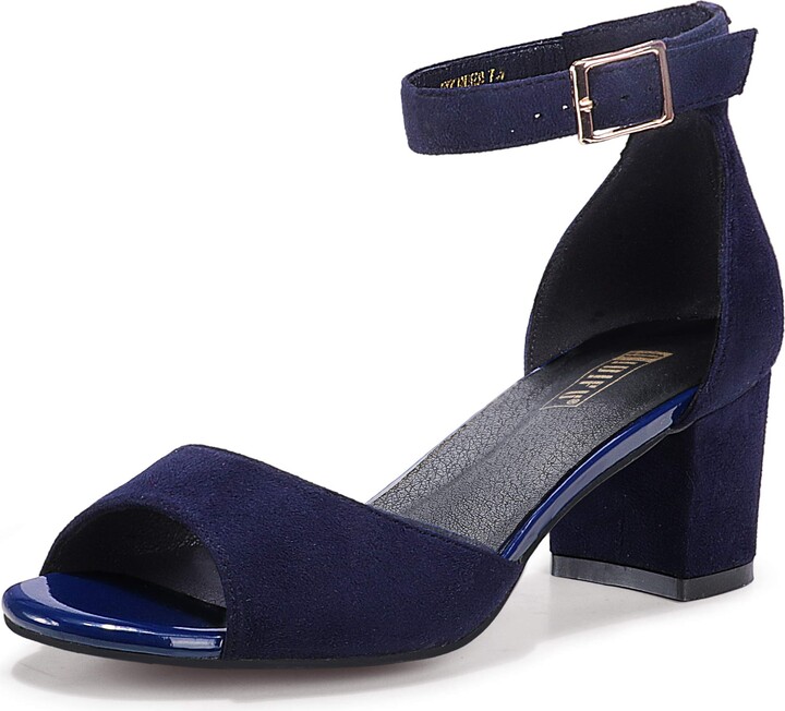 Idifu Ankle Strap Pumps Low Heel IDIFU Women's Candie Low Block