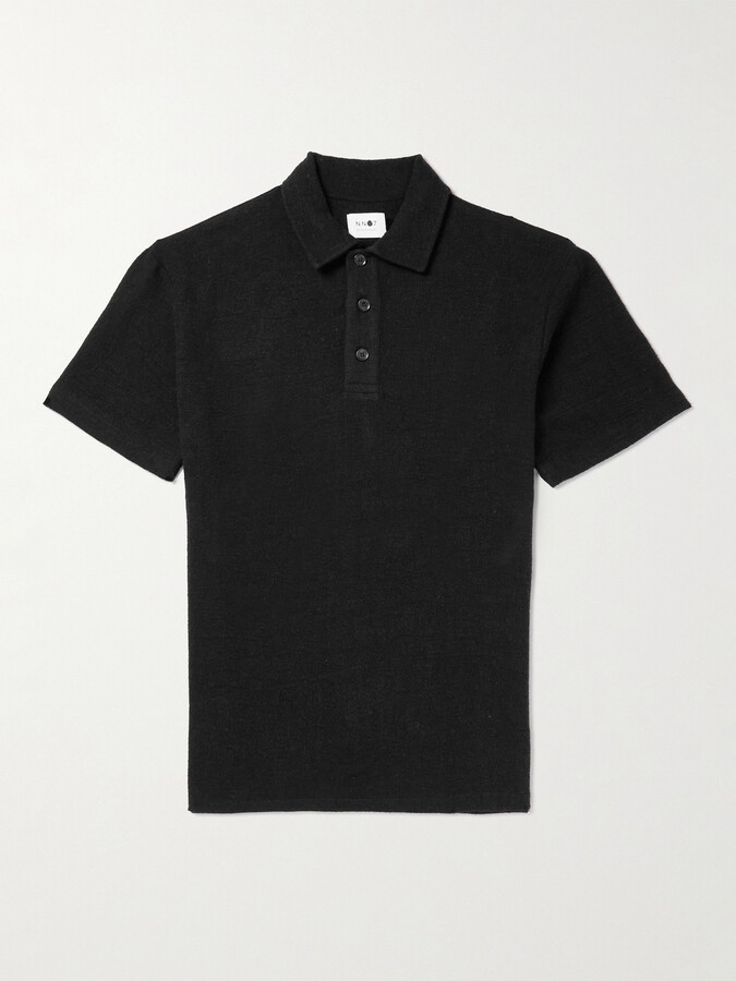 NN07 Joey Oversized Linen BoucléGauze Polo Shirt ShopStyle