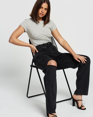 Neuw Women's Black High-Waisted - Sade Baggy Jeans