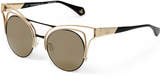 Cutout Cat-Eye Sunglasses Gold/Black VW936S02