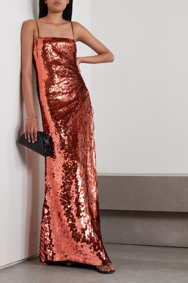 Stereotype Tilsvarende sprogfærdighed Valentino Ruched Cutout Sequined Silk-satin Gown - Orange - ShopStyle  Evening Dresses