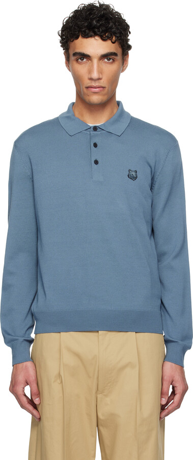 MAISON KITSUNÉ Blue Bold Fox Head Patch Polo