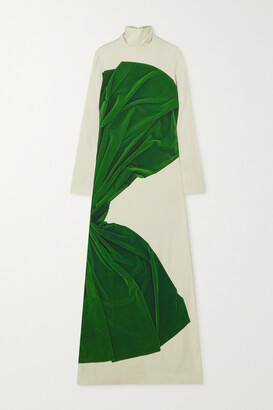 Dries Van Noten Printed Stretch-crepe Turtleneck Maxi Dress - Off-white