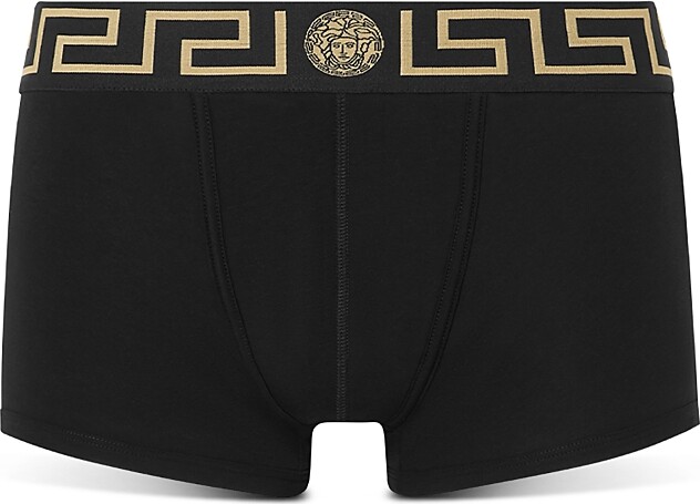 Versace Topeka Cotton Low Rise Logo Trunks