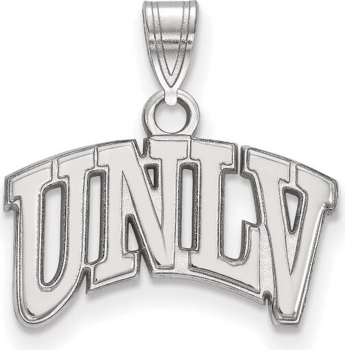 Black Bow Jewelry Co. BlackBowJewelry14kWhiteGoldNevadaLasVegasRunninRebelsNCAASmallLogoPendant