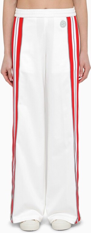 パンツ GUCCI WHITE/GREY JOGGING TROUSERS IN TECHNICAL JERSEY Gucci Technical jersey jogging pant - 741489XJFE91214