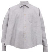 Thumbnail for your product : Bless Cotton-twill Poncho-shirt - Light Grey