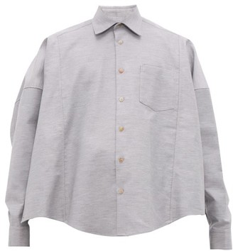 Bless Cotton-twill Poncho-shirt - Light Grey