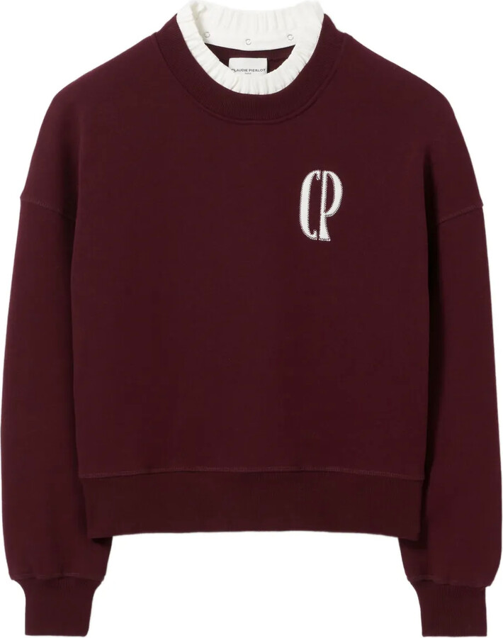 Claudie Pierlot Logo-Patch Cotton-Blend Sweatshirt