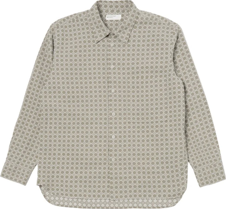 Universal Works Long-Sleeve Geometric-Print Shirt