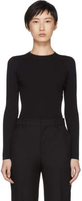 Balenciaga Black Fine Rib Knit Logo Crewneck Sweater