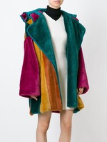 Thumbnail for your product : Jc De Castelbajac Pre Owned Colour Block Faux Fur Coat