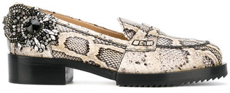 No.21 snakeskin effect embellished loafers - women - Calf Leather/Leather/rubber - 36