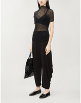 Thumbnail for your product : Issey Miyake Pleated semi-sheer chiffon top