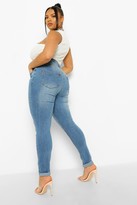 Thumbnail for your product : boohoo Plus Ripped Knee Stretch Skinny Jeans