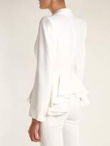 Thumbnail for your product : Alexander McQueen Waterfall Peplum Crepe Blazer - Womens - Ivory