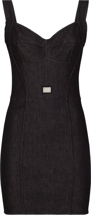 Dolce & Gabbana Logo-Plaque Bustier Dress