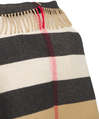 Burberry Mega Wool & Cashmere Check Pocket Stole