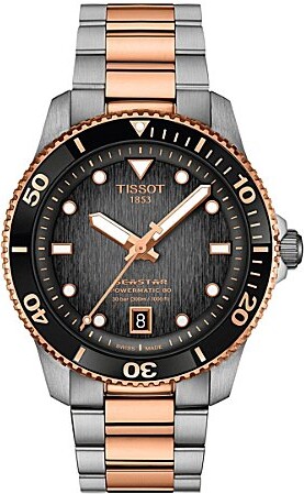 Tissot Unisex Seastar 1000 Powermatic 80 Automatic Two Tone Stainless Steel Bracelet Watch