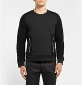 Thumbnail for your product : Balmain Cotton and Merino Wool-Blend Panelled Sweater