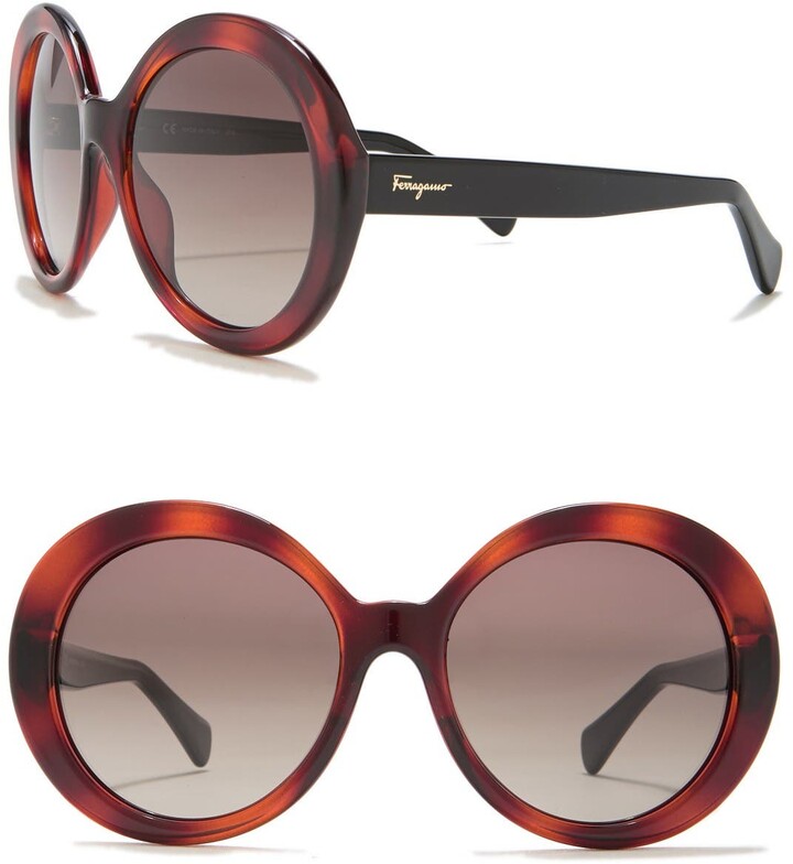 ferragamo round sunglasses