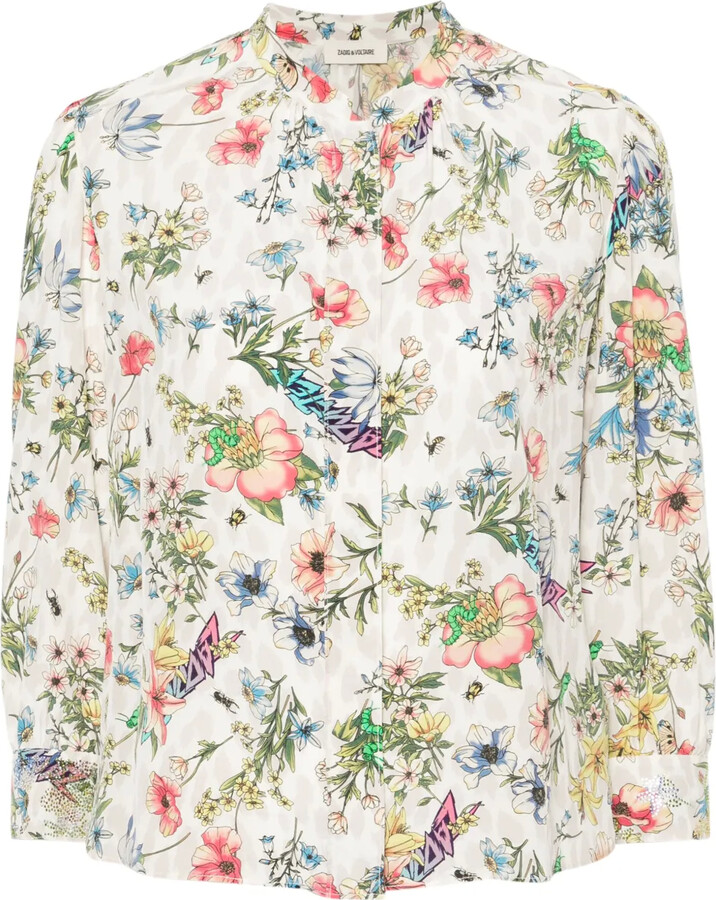 Zadig & Voltaire Floral-Print Silk Blouse