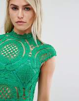 Thumbnail for your product : Love Triangle High Neck All Over Crochet Lace Mini Dress