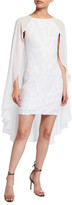 Thumbnail for your product : ONE33 SOCIAL Sequin Mini Dress with Draped Cape