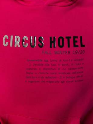 Circus Hotel two tone logo print hoodie