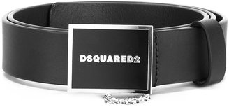 DSQUARED2 squared logo buckle belt