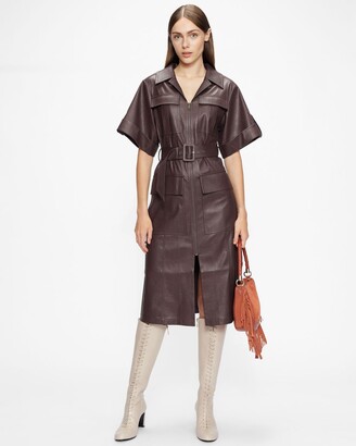 Ted Baker Faux Leather Utility Dress