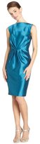 Thumbnail for your product : Badgley Mischka aquamarine sleeveless gathered short cocktail dress