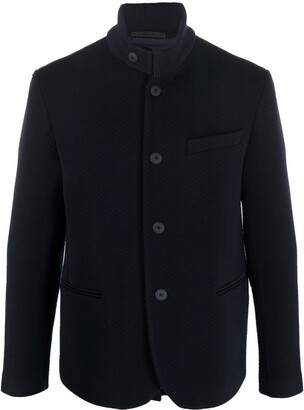 Giorgio Armani High-Neck Buttoned-Up Jacket