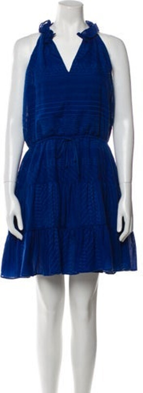 Lucchese A-Line Dress Blue Halterneck