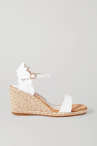 Thumbnail for your product : Sophia Webster Cassia Embroidered Leather Wedge Espadrilles