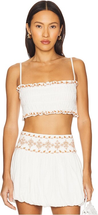 Rococo Sand Smocking Bandeau Top