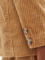 Thumbnail for your product : Ganni Double-breasted Cotton-corduroy Blazer - Camel