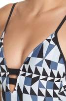 Thumbnail for your product : Seafolly Jagged Geo Deep-V One-Piece Swimsuit