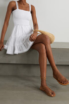 Thumbnail for your product : Charo Ruiz Ibiza Stelle Shirred Crochet-trimmed Cotton-blend Voile Mini Dress
